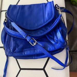 Aimee Kestenberg All for Love Blue Convertible Leather Shoulder Bag